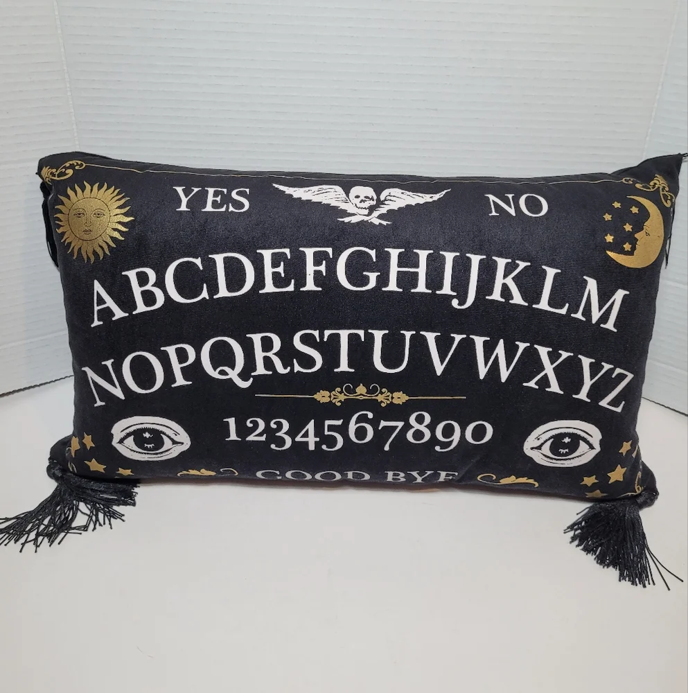 Mystical Black Ouija Board Large Throw Pillow